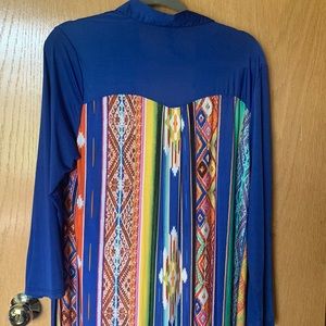 Blue serape southwest duster